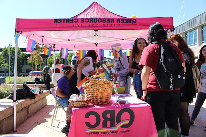 Queer Resource Center booth at a Butte College event